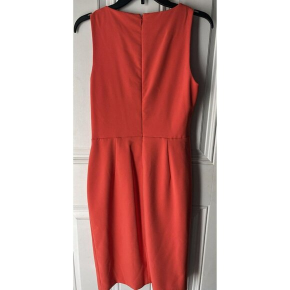 Lauren Ralph Lauren Sleeveless Crepe Cocktail Dress Hyannis Port Orange Size 4 - Picture 7 of 10